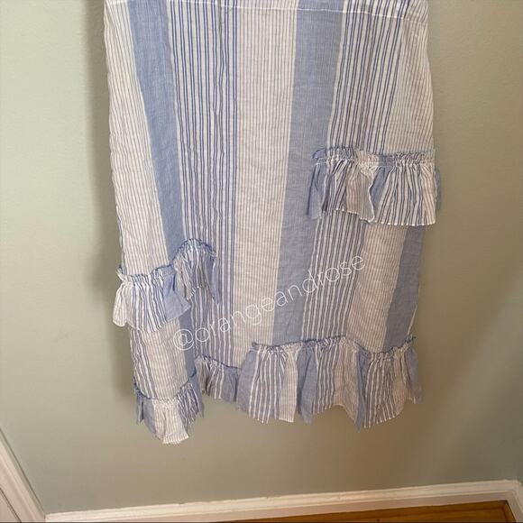 NWT lemlem Blue White Striped Button Front MIDI Dress XS - Picture 14 of 14